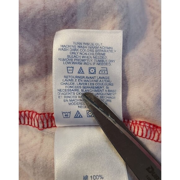 Lands End Shirt Top Mock Neck Long Sleeve Womens Size XL Red White 100% Cotton - Picture 9 of 12